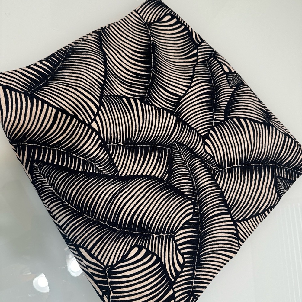 Ann Taylor Black Beige Leaf Dress Skirt Euc Size 2 U3